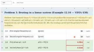 Advanced Vehicle Dynamics | Ch.12 Exercises (Part 2/10) — Transmitted Force and Beating