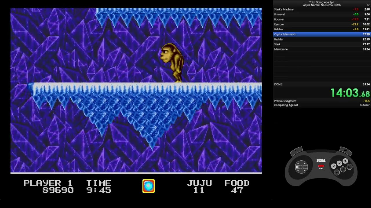 Toki: Going Ape Spit Speedrun (Genesis) - 