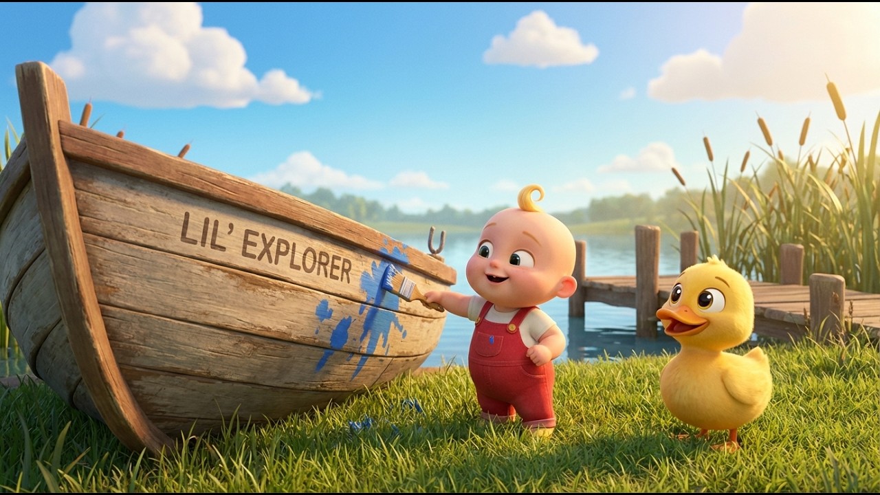 Happy Duck Repairs the Fishing Boat | Popular Nursery Rhyme | Educational Kids Songs