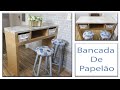 Bancada para cozinha feita com papelão. Diy- faça você mesmo.