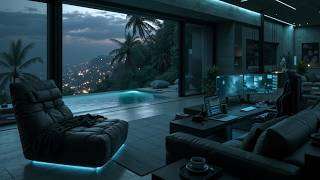 Deep Work Ambience & Dark Workspace Focus - Background Ambient Music for Coding at Night
