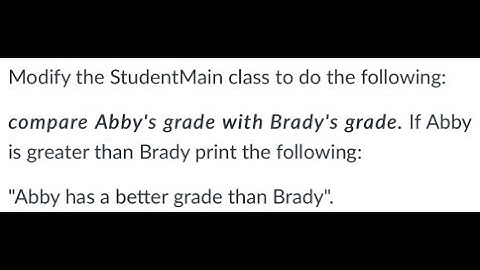 Modify the StudentMain class to do the following: compar... | Programming Concepts and Methodology 2