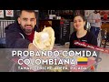 ¡Probando COMIDA COLOMBIANA por PRIMERA VEZ! Arepa, tamal, cebiche, picada colombiana, empanada...