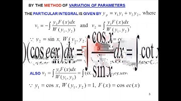 ODEs Lecture No. 28 (Variation of Parameters)