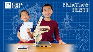 We Built a Printing Press! KiwiCo Eureka Crate Unboxing and Review 2021 | STEM Project