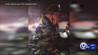 Two people injured when tractor trailer crashes into plow on Thruway