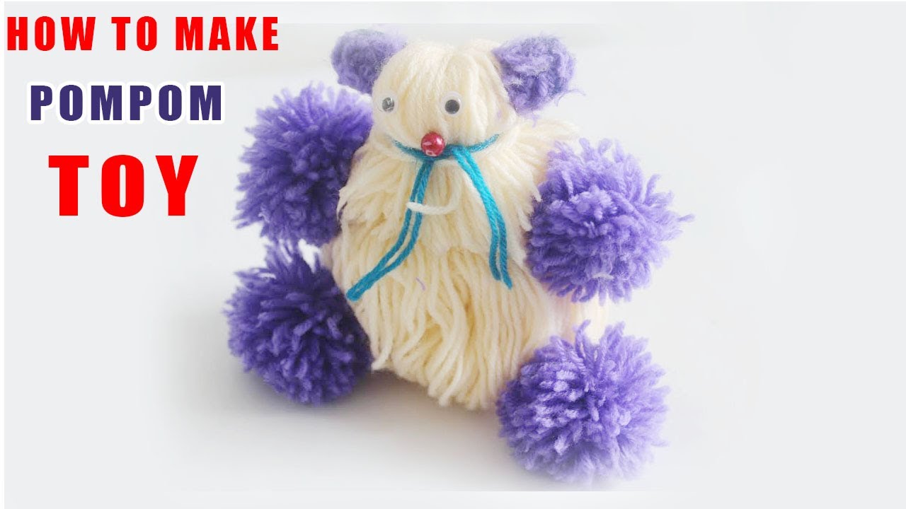 Pom Pom Teddy Bear How to make yarn pom pom Zooltv YouTube