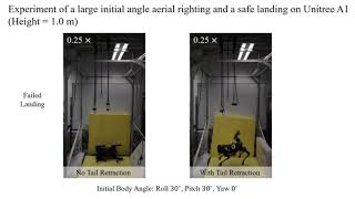 Towards Safe Landing of Falling Quadruped Robots Using a 3 DoF Morphable Inertial Tail