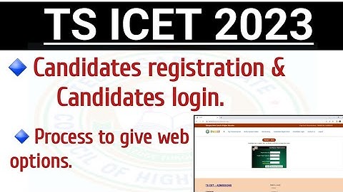 TS ICET 2023-Candidates registration &Candidates login||Process to give web options for TS Icet.