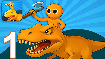 Dino Chaos - Gameplay Walkthrough Part 1 - Run & Collect Bones (iOS, Android)
