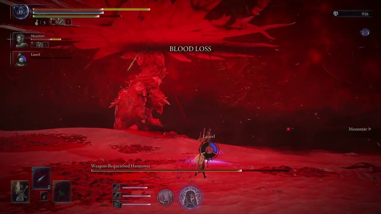 Moghwyn's sacred spear does so much damage against Everdark Harmonia - Multiplayer with randoms