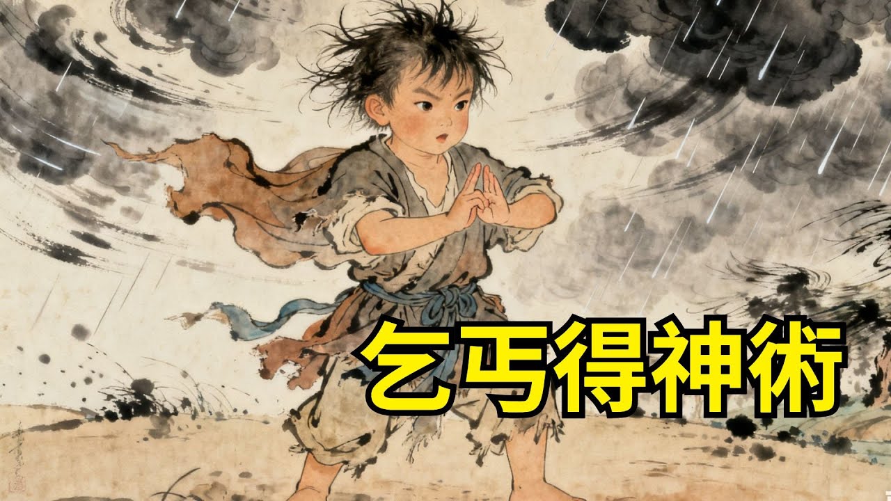 小乞丐偷吃祭品被毒打，卻在墳頭髮現一本天書，學會呼風喚雨之術，旱災年救全村，唯獨不救當年打她的人！