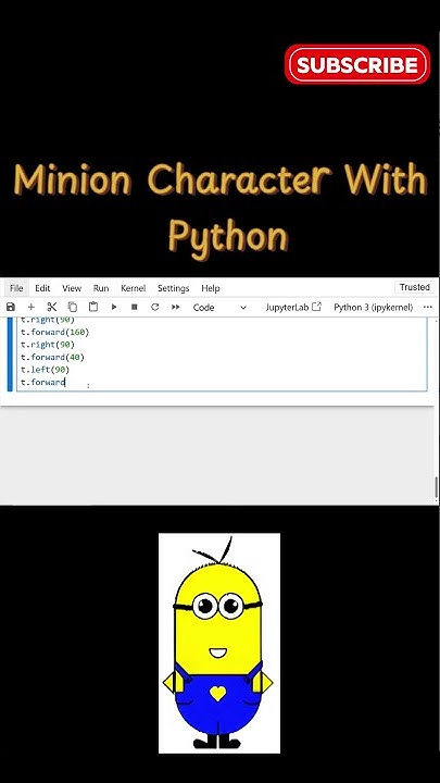 Minion Drawing with Python | Amazing Turtle Art🔥#python #trending # ...