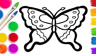 How to Draw a Butterfly | Butterfly Drawing and Coloring Butterfly