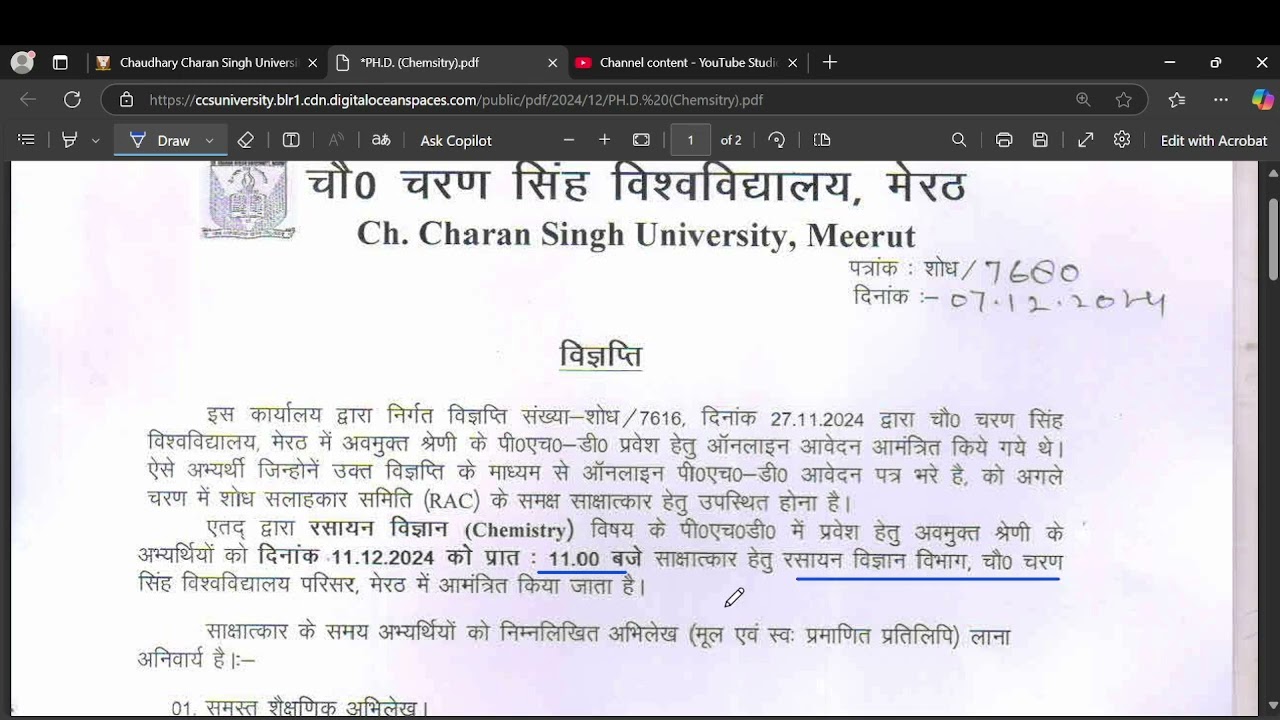 Ccsu Phd Chemistry RAC Interview dates 2024
