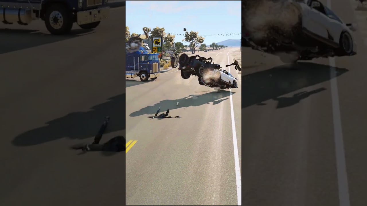 Realistic Highway Car Crashes #89