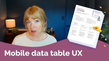 Mobile table UX standards
