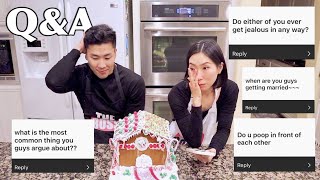 *JUICY* COUPLES Q&A while making gingerbread house 🎄