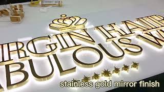 Gold Stainless Steel Channel Letter Signage - Isledsign