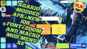 AGARIO NEW MODDED APK+NEW IOS FONT+ZOOM AND MACRO MOD MENU+X8*NO*ROOT+EPIC MOMENTS (AGAR.IO MOBILE)
