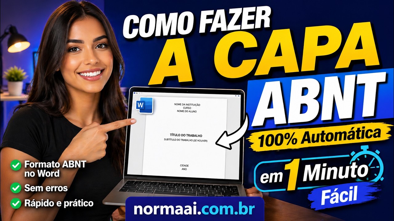COMO FAZER A CAPA ABNT - EM APENAS 1 MINUTO 2026 - YouTube