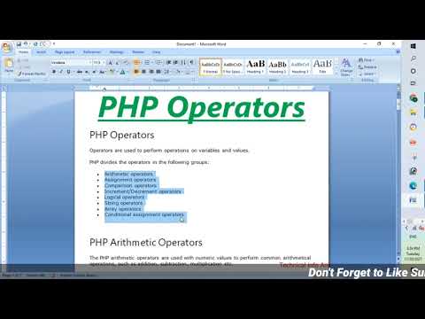 PHP ARITHMETIC OPERATORS | PART-8  HINDI