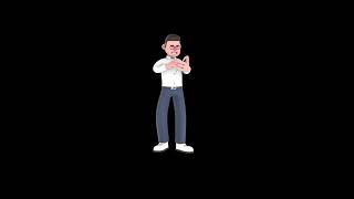3D Cartoon Counselor Character Turntable | Angry Phone Argument Side Pose