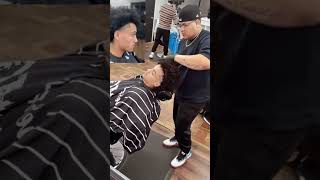 Using the Shave Solution for this flawless fade and razor-sharp edge work #fade #fadehaircut #razor