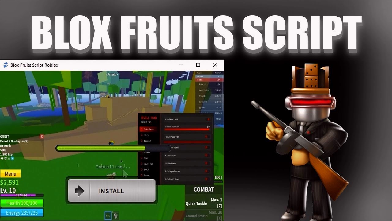 UNDECTED] ROBLOX, Blox Fruits Script GUI / Hack, Auto Farm, Fruit Farm