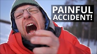 Sprained Ankle in the Outdoors | I Got Stuck Under the Dog Sled