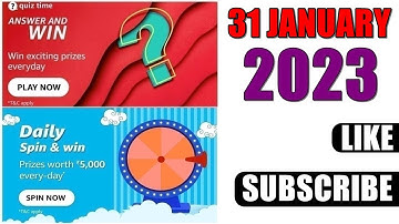 Amazon Quiz Answers Today | Amazon Quiz Today | 31 January 2023