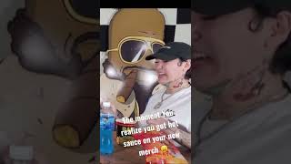 When you spill hot sauce on the New Royal Skye Merch 😂😩🤦🏻‍♀️  I only had this shirt for 30 mins