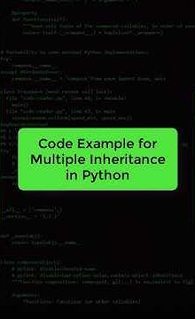 Code example for multiple inheritance in Python - YouTube