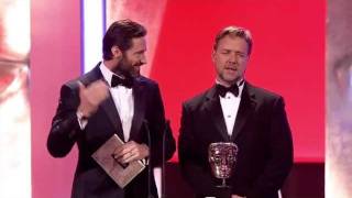 Hugh Jackman and Russell Crowe at the 2012 Bafta