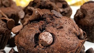 Air Fryer Chocolate Banana Muffins