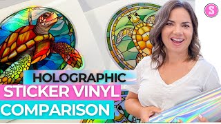 Holographic Printable Vinyl Side by Side Comparison