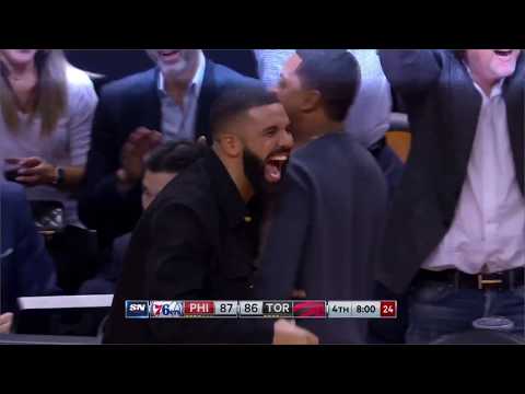 Drake Yelling At Meek Mill Courtside During Sixers-Raptors