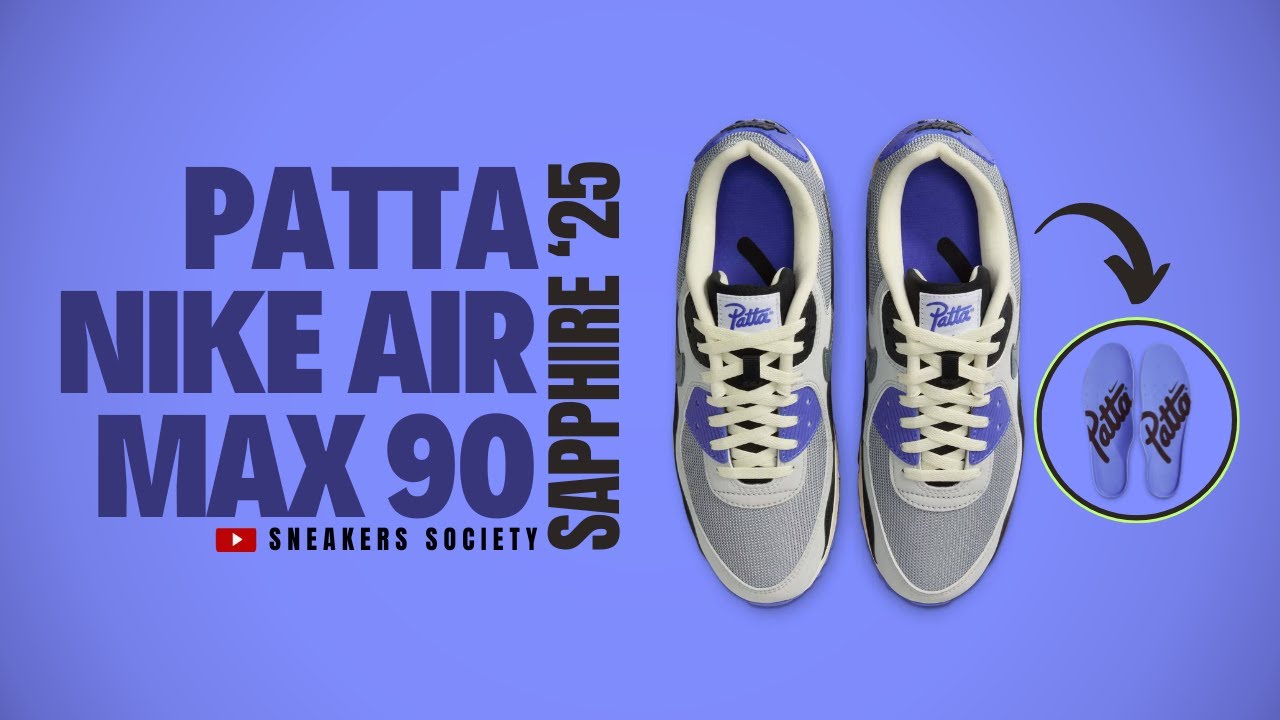 靴 2025ss Patta Nike Air Max 90 Sapphire Patta x Nike Air Max 90 Waves Particle Grey / Sapphire - Jun