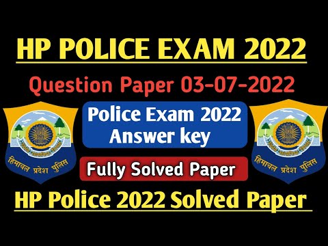 HP Police Exam Answer Key // Hp Police Constable Answer Key// HP Police Exam 2022 Question Paper