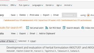 Embase searching screenshot 2