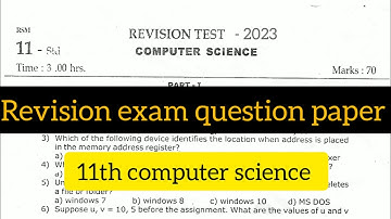 11th computer science first revision exam question paper 2023 || revision exam important questions