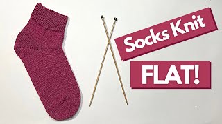 Socks Knit Flat | StepByStep Knitting Tutorial | Knitting House Square