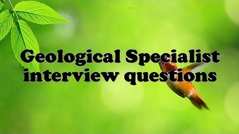 Geological Specialist interview questions