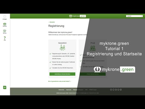 mykrone.green | Tutorial 1 | Registrierung