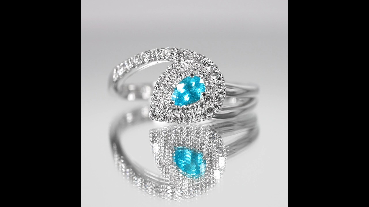 ブラジル産パライバトルマリン ダイヤモンドリング PA 0.23ct D 0.34ct