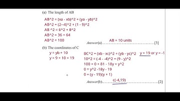 EGCSE Analytical Geometry Mock 2025 Paper 4 Question 11
