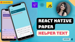 #20 React Native Paper Helper Text | Implementing & Customizing Helper Text in TextInput #tutorial