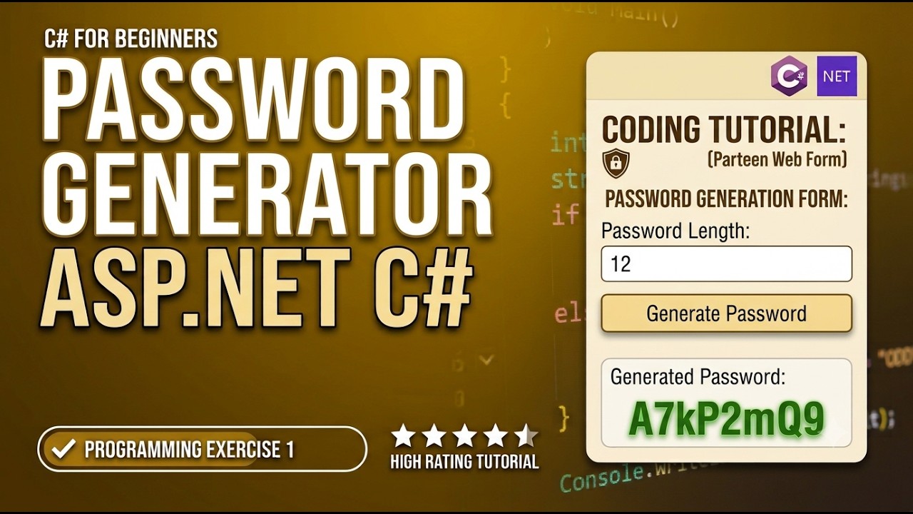Password Generator in ASP.NET C# | Simple Web Forms Practical - YouTube