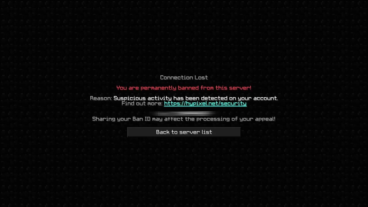 Banned For Suspicious Activity On Hypixel Skyblock YouTube Banned For Suspicious Activity On Hypixel Skyblock YouTube