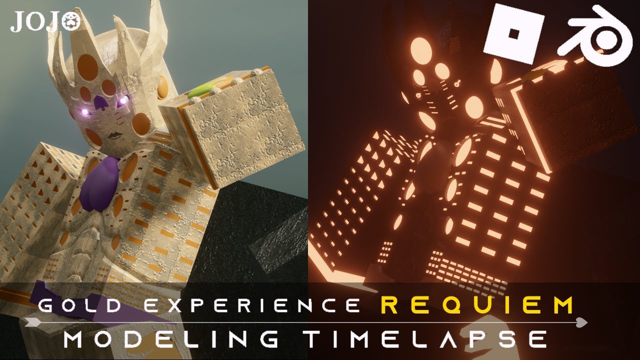 Roblox Modeling Timelapse Part 5 Gold Experience Requiem Jojo S Bizarre Adventure Youtube - golden experience roblox avatar